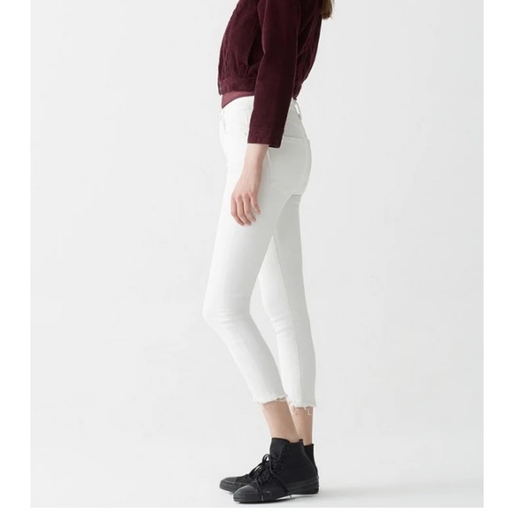 Agolde Sophie Cropped White Raw-hem Jeans - Picture 5 of 6